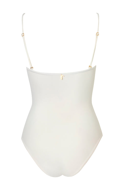 Esteros Hand-Embroidered One Piece / Ivory